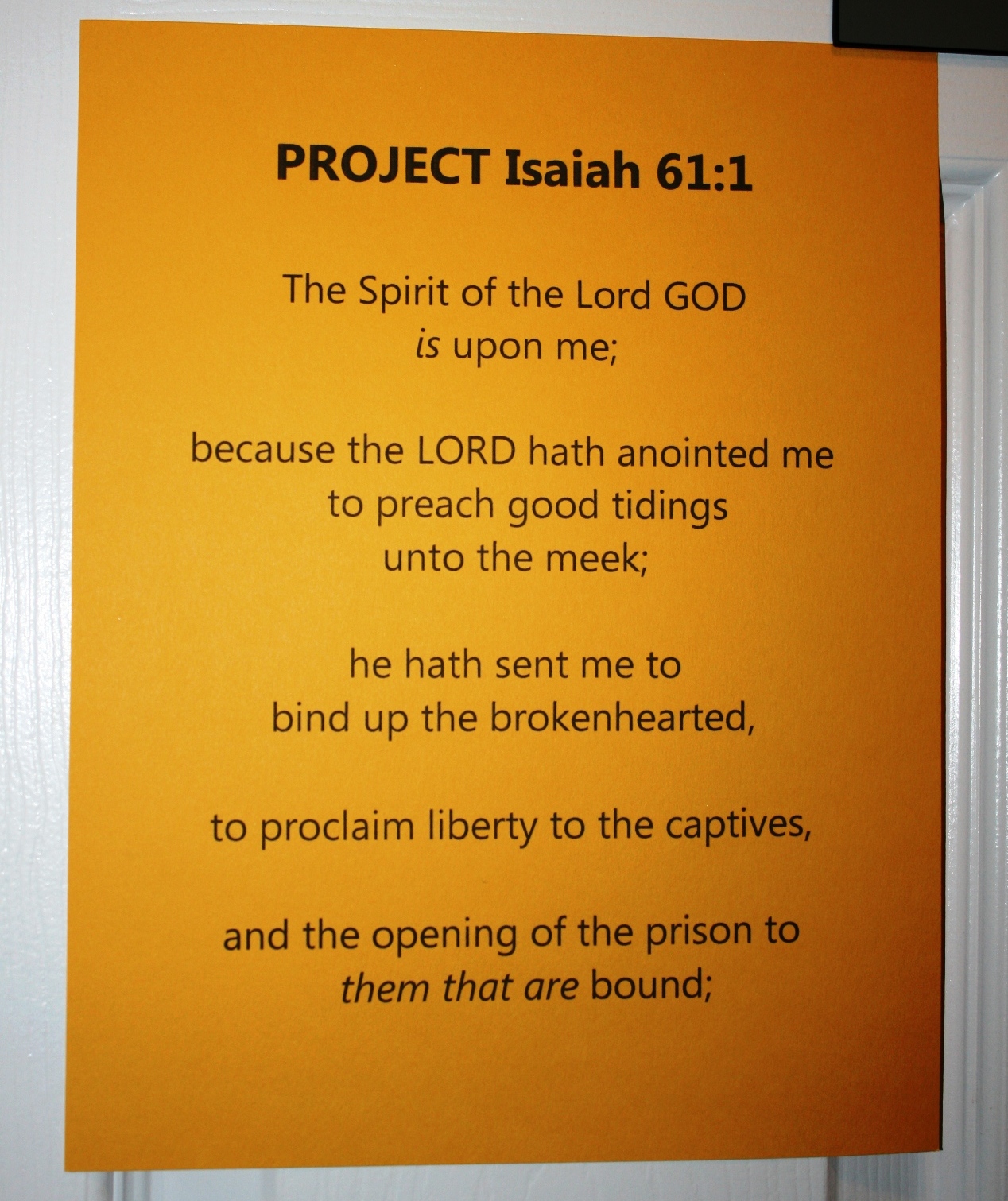 PROJECT ISAIAH 61:1
