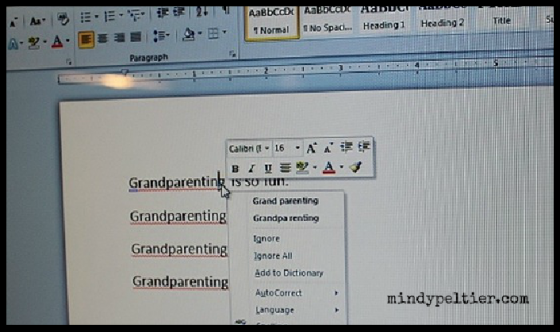 spellcheck rejects "grandparenting"