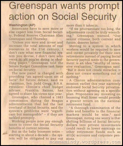 1997 Greenspan and Social Security