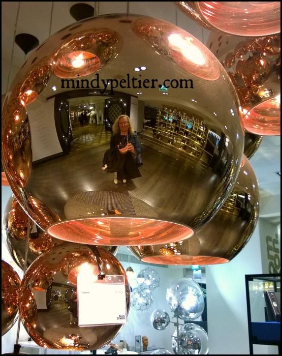 @MindyJPeltier reflected in a copper lamp shade at Harrods in London. Yes, that Harrods. No, I didn't buy it!