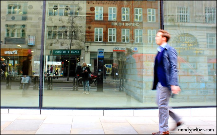 @MindyJPeltier reflected in a store window in London.