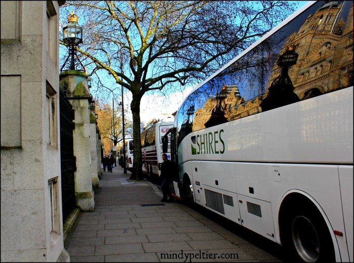 Natural History Museum in London Reflected in Bus. Photo by @MindyJPeltier