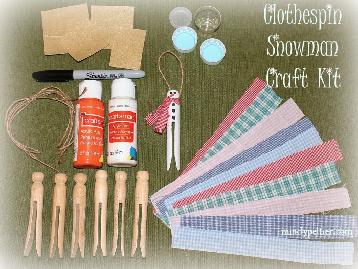 Clothespin Snowman Craft Kit @MindyJPeltier