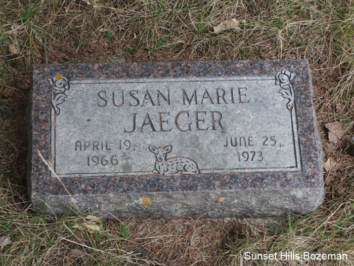 Susie Jaeger's Tombstone